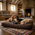 Premium Alpaca Wool Dog Bed - Made in France (Small)
