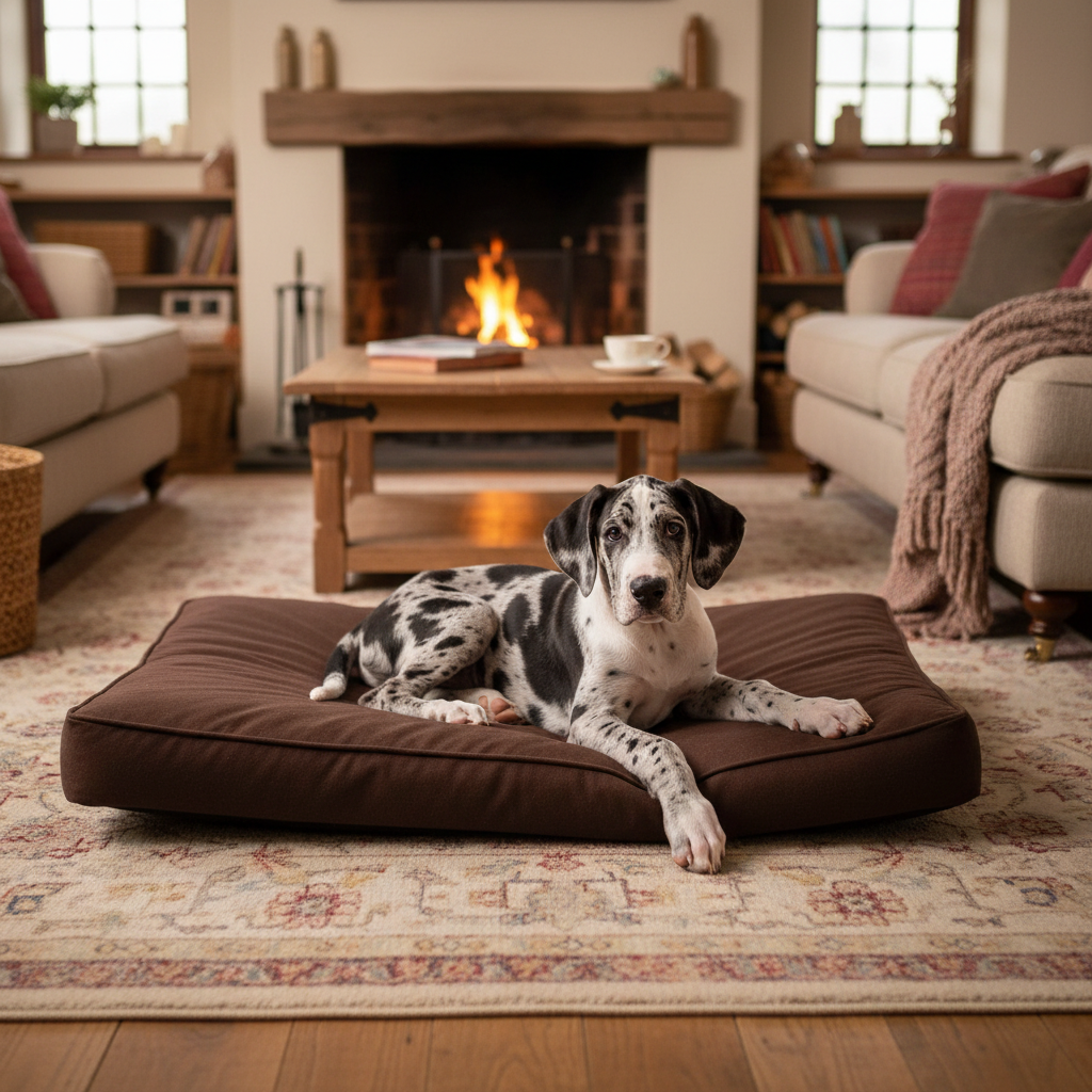 Premium Alpaca Wool Dog Bed - Made in France (Large)