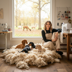 Premium Alpaca Wool Dog Bed - Made in France (Large)