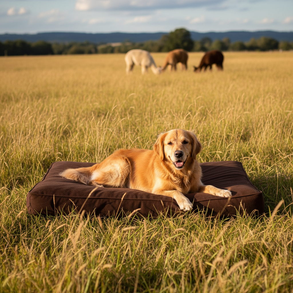 Premium Alpaca Wool Dog Bed - Made in France (Medium)