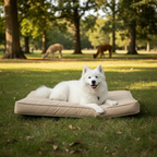 Premium Alpaca Wool Dog Bed - Made in France (Medium)