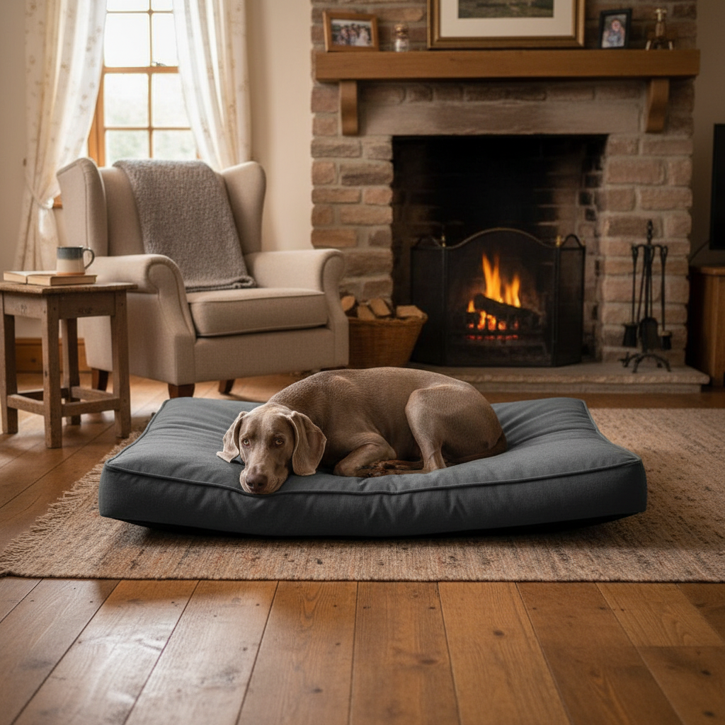 Premium Alpaca Wool Dog Bed - Made in France (Large)